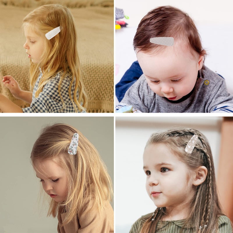 KIDOCHEESE 40pcs Baby Hair Clips Flower Patterns Snap Hair Clips Wrapped by Cloth Hair Pins Baby Girls Barrettes Hair Accessories for Baby Girls Infants Toddler Kids - Image 5